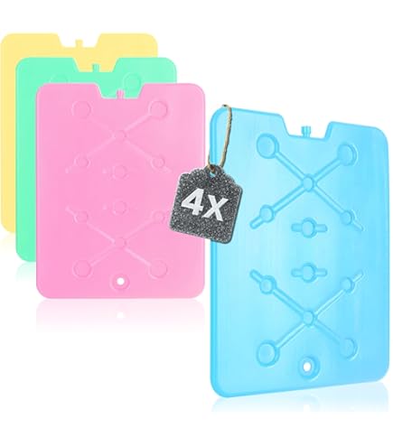 Dazarey Lot De 12 Petites Batteries Réfrigérantes, Mini éléments De Refroidissement Pour Sac Isotherme Ou Glacière, 7.5x7.0x1.5 Cm, Boîte à Lunch, Plat Et Peu Encombrant