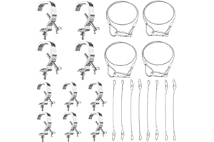 HEYOUTH Truss Clamp,Truss Clamp Pince de Lumière de Scène,Truss Clamp Crochet de Fixation, 10pcs 30 à 52 mm Clamp Avec 10 cordes 80 mm de longueur.Capacité de charge maximale de 115 kg pour éclairage de scèn