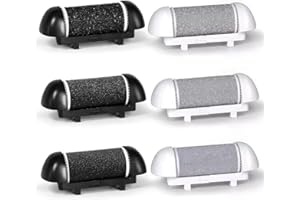 FiTspi Juego de 6 cabezales de rodillo de repuesto compatibles con Scholl/Essy/ShoRan/Ratukall/Pedi, afeitadora de callosidad, pedicura para talones agrietados y piel muerta