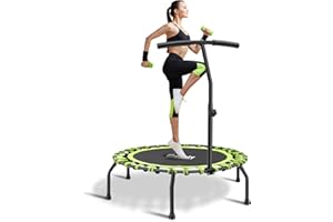 ‎GIELMIY Gielmiy Fitness-Trampolin Ø ca 101cm,mit verstellbarem Lenker Fitness Rebounder für Indoor-Fitness, Bungee-Seil-Design-System, Die Beste Wahl für Aerobic-Training, Nutzergewicht bis 150kg