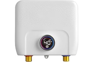 LIROPAU Elektroniczny podgrzewacz wody do kuchni, 220 V, 6500 W, elektryczny podgrzewacz wody, bezzbiornikowy mini podgrzewacz wody ze wskaźnikiem temperatury LED, elektryczny, natychmiastowy, mały,