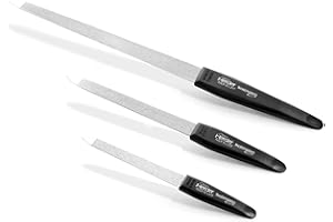 Otto Herder Manicure Zestaw pilników do paznokci, 3-częściowy, szafirowy pilnik do paznokci Solingen, gruby pilnik do paznokci, drobno powlekany, w 3 różnych rozmiarach, do manicure i pedicure