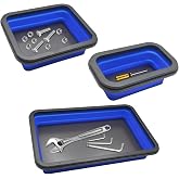 Set of 3 Magnetic Clamping Shells, Silicone Magnetic Trays, Folding Trays, Workshop Accessories for Small Bolts, Screws, Nuts