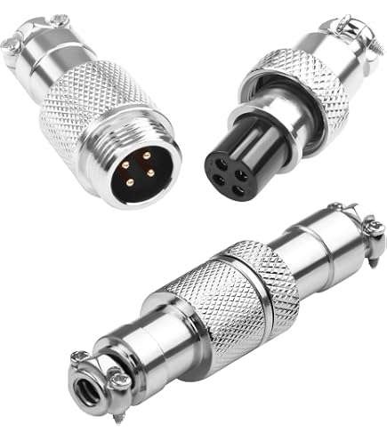 GX12 2-Pin Luftfahrt-Stecker Set – 5-teilig, Vergoldet, Für Elektronik & Sicherheitstechnik