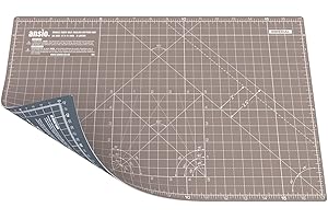ANSIO Tapis de coupe Auto-cicatrisant A3 Double Face 5 Couches - Quilting, Couture, Scrapbooking, Tissu & Papercraft - Imperial/Métrique 17 x 11 pouces / 42 x 27 cm - Marron/Gris