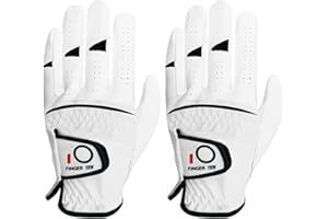 ‎FINGER TEN FINGER TEN Golfhandschuhe Herren Links Rechts Hand 2 Stück Golfhandschuh Wettersof Leder Golf Handschuhe Linke Rechte Griffig Weich Gemütlich Passform Handschuh Größe S M ML L XL für Golfer Männer