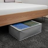 Deconox Telli Baza Altı Hurcu (46x66x20 cm) - Dik Duran Impertex Kumaş, Gri | Şeffaf Pencereli Yatak Altı Nevresim ve Kıyafet