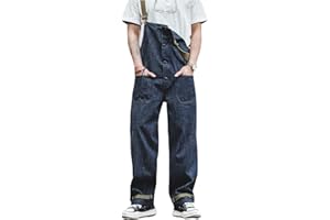 BELWAD Denim Overalls für Herren Verstellbare Träger Jumpsuit Gerader Jeans Overall in Vintage Waschung