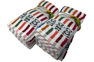 KIMBATEX TEXTIL HOGAR TIENDA Kimbatex Paños de Cocina Rizo 100% Algodón, Trapos de Cocina, 50x50 cm Muy Absorbentes, Suaves y Resistentes (Rayas, 12)