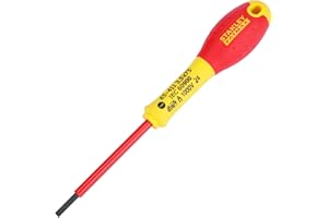 STANLEY FATMAX STANLEY 0-65-411 Tournevis Isolé Fendu 3,5 X 75 Mm - Gamme FATMAX - Utilisation Professionnelle - Lame En Acier - Couche Polyamide Anti-Corrosion - Poignée Soft-Grip