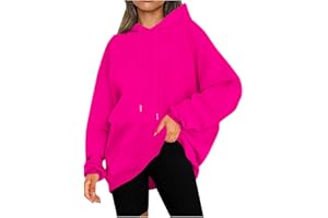 KOG Hoodie Damen Warme Hoodies Einfarbige Kapuzenpullover Winter Bekleidung Teenager Mädchen Sweatshirt mit Kapuze Vintage Oberteil Mode Frauen Warm Einfarbig Locker Hoody Retro Pullover