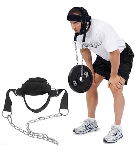 Neck Trainer Harnais Musculation Cou – Sangle Figure 8 + Chaîne Renforcement Muscles Trapèzes, MMA, Boxe, Football