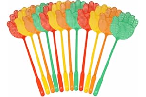 TUPARKA 12 Pcs Fliegenklatsche Stabil Kunststoff Langer Griff Manuelle Swat Pest Control Hausfrau Helfer