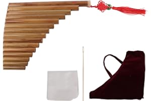 Eujgoov 15 Pfeifen Panflöte G Ton Chinesisches Panflöte Instrument Bambus Panflöte für Anfänger