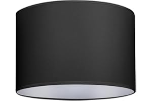 GIGGI Fabric Lamp Shades, 8" Black Light Shade, Modern Lampshades for Ceiling Lights, Table Lamps and Floor Lamps, Easy Fit Pendant Light Shades Ceiling for Living Room, Bedroom, Kitchen, Hallway