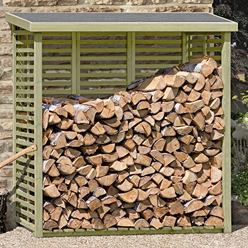 Preisvergleich Produktbild Kaminholzregal mit Rückwand für ca. 2 m³ Holz von Gartenpirat®