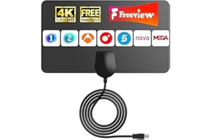 BIGEFEIXU Antena Digital para TV Interior, Antenne TV Intérieure - Antenna for Local Channels,Recepción de Larga Distancia - Compatible con 4K, 1080P y Canales Gratis, Instalación Sencilla