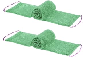 0XBIT Depurador de Espalda para Ducha, 2 Piezas Arandela de Espalda Exfoliante Suave, Toallita Exfoliante para la Espalda con Mango, Múltiples Formas de Uso, para Limpiar tu Espalda en la Ducha