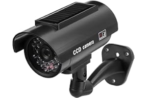 Yctze Cámara de Seguridad Simulada con Energía Solar para Exteriores, Monitor de Simulación Antirrobo Impermeable con Luz LED Roja Intermitente, Ideal para Seguridad en el Hogar