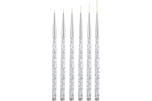 RTINLE 6 Stück Nageldesign Pinsel,Profi Detail Pinselset,Malpinsel für Nägel,für Maniküre Salon Tools und Nageldesign,für UV-Gel und Acrylfingernägel Nail Zeichnen Line