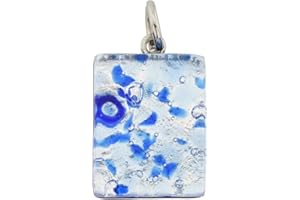 Glass Of Venice Murano Glass Venetian Reflections Rectangular Pendant - Periwinkle