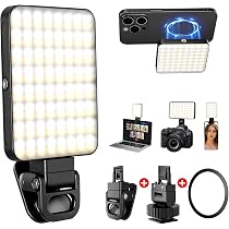 Lampe Selfie Portable CIYYFVA 128 LED - Magnétique Avec Clip, CRI 95+, 3000mAh, 3000-6500K Pour TikTok, Smartphone, Ordinateur