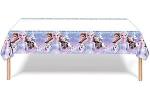 Frozen Nappe de Fête de Jeu - 1PCS 180 x 108cm,Table Cover en Plastique Jetable, Fournitures de Fête pour garçon et Fille Enfants Décorations d'anniversaire