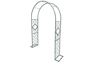 LEMOONER Rosenbogen Verzinkt Gartenbogen Metall Torbogen Kletterpflanzen Rankgitter Rosengestell Rankbogen (Color : Grün, Siz 140x230cm)