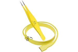 Majestic Bombay Pince à épiler pour poils - Pince à épiler pointue et pointue de précision pour l'élimination des éclats, des tiques et du verre (jaune)