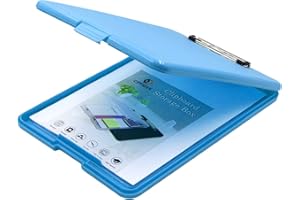 OFFIDIX A4 Silm Clipboard Folder Conference Plastic Folder Clipboard Paper Holder Storage Clip Board Ideal for School, Home and Office Use Foldover Clipboard (Blue)