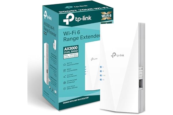 TP-Link Répéteur WiFi 6 RE700X, Amplificateur WiFi AX3000 Mbps, Port Ethernet Gigabit, Couvre jusqu'à 150 m², Repeteur WiFi Puissant, Compatible avec Les Box Internet, Profitez sans Changer Votre Box
