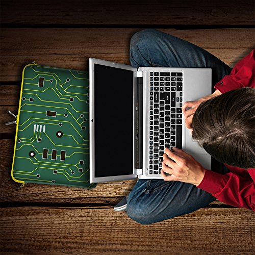 Digittrade LS125-15 Green IT Designer Notebooktasche 15 6 Zoll  39 1 cm  aus Neopren Notebook-H  lle Sleeve Tasche Schutzh  lle Muster Leiterplatte gr