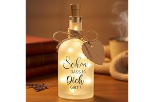BBTO LED Flaschenlicht mit Spruch Schön Dass Es Dich Gibt Geschenke Geburtstag für Frauen Glückslicht Weinflasche Personalisiert Freundinnen Geschenkideen Jugendweihe Geschenke Mädchen