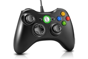 Dhaose Manette Xbox 360, Filaire USB GamePad Controller Joystick avec Double Vibration Pour PC Xbox 360 Windows