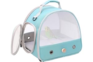 GENERIC Parrotlets Travel Carrier with Standing Perch,Lightweight Breathable Parrot Cage, Small Pet Carrier Bag with Shoulder Strap,Bird Rat Guinea Pig Squirrel (Black-NLW, One Size)