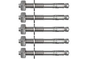 ‎LUMONIC Lumonic 5x Schwerlastdübel M16 x 190mm | hochwertige Keilanker verzinkt | Durchsteckmontage, SOFORT BELASTBAR | Betonanker, Schwerlastanker | für Überdachungen, Geländer, Regale, Trennwände