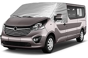 ‎OPALTOOL Opaltool Externe Thermo Scheibenabdeckung für Opel Vivaro Renault Trafic FIAT Talento NV300 2014-2023, Luxus Silber Wrap, Faltbare Frontscheibenabdeckung Winter Sommer Scheibenfrostschutz Abdeckung