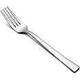 Dinner Forks Set of 12, E-far 7.9 Inch Stainless Steel Forks for Home, Kitchen or Restaurant, Non-toxic & Mirror Polished, Squared Edge & Dishwasher Safe