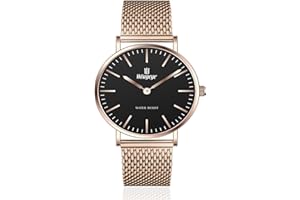 Weayege Ultradünne Minialistische Damenuhren,Damen Analog Quarz Armbanduhr,Damen Uhren Lederband Luxus Quarzuhren wasserdichte Mode Kreative Armbanduhr für Damen