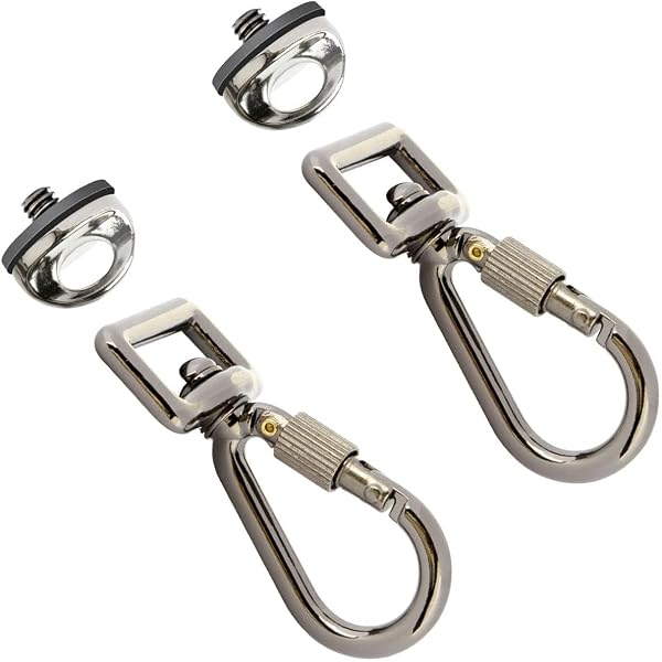 Mousqueton Attache Rapide Appareil Photo - Support 1/4" - Métal Renforcé - Porte Sangle - 5kg Charge