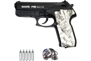 ECOMMUR Pistola de balines Gamo PT-80 Dark LTD (4,5MM) | Arma de perdigones semiautomática versión Limitada + maletín, CO2 y balines