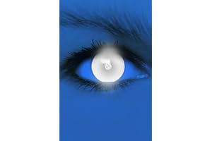 FUNZERA Lentes de contacto UV FROZEN ZOMBIE de color Halloween, lentilla de motivo blanco, 1 par, un solo uso sin receta, Brilla en la luz UV!