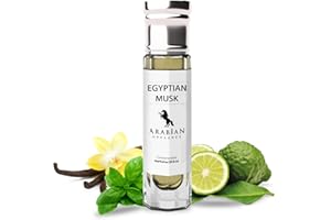 Arabian Opulence FR104 Roll-on olejek perfumowany z egipskiego piżma, skoncentrowany olejek do ciała, długotrwały perfumy na bazie oleju, unisex, rozmiar podróżny, bez alkoholu, 6 ml