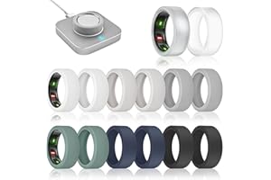 sylacor 14 Pack Ring Cover Compatible with Oura Ring Gen 4/Gen 3 Horizon/Gen 3 Heritage, Ultra-Thin Anti-Scratch Silicone Ring Case for Women Men, Support Charging with Cover on