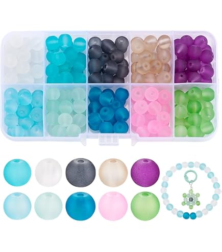 HOBBIESAY DIY Glasperlen Set – 500 Stück, 6 Mm, Milchglas, Bunt Gemischt, Loch 1 Mm Für Schmuck & Basteln