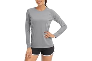 TACVASEN T-Shirts Manches Longues Femme UV Chemise de Protection Solaire UPF 50+ Extérieur Hauts de Performance