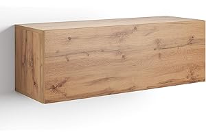 MOBILI FIVER, Unidad de Pared Easy 104 con Puerta hacia Arriba, Color Madera rústica, Aglomerado y Melamina, Armario de Pared para Entrada, Salon, Oficina, Made In Italy