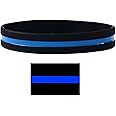 PAC Supplies Global Ltd - Thin Blue Line Wristband - Adult, Unisex, One Size, Blue, Black