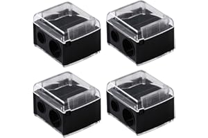 JSKWIKE 4 Pcs Spitzer Kosmetikstifte Tragbare Dual Anspitzer Kosmetikspitzer Schwarz Make up Anspitzer Kosmetikspitzer Makeup Sharpener Anspitzer für Augenbrauenstift Lipliner Eyeliner Bleistift