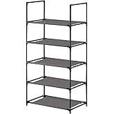 edihome, Zapatero Estrecho, 5 Niveles, (28 x 45 x 89 cm), Organizador Zapatos, Zapateros Estrechos y Altos, de Plastico, Vert